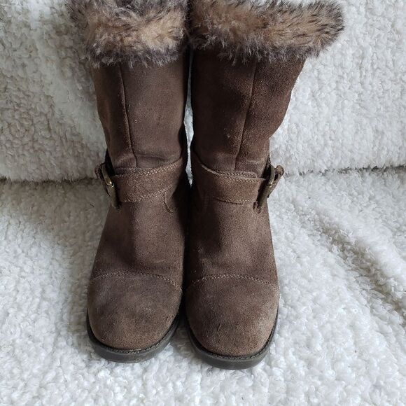 Cougar Faux Fur Lined Suede Buckle Pull on Boots - Picture 4 of 6